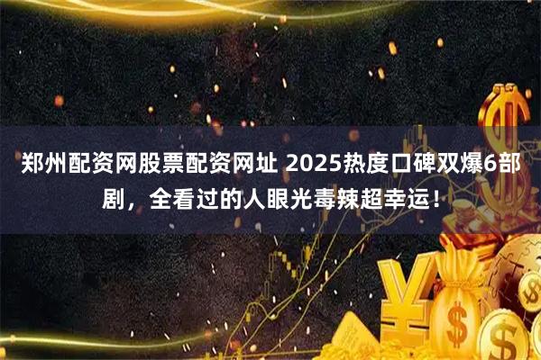 郑州配资网股票配资网址 2025热度口碑双爆6部剧，全看过的人眼光毒辣超幸运！